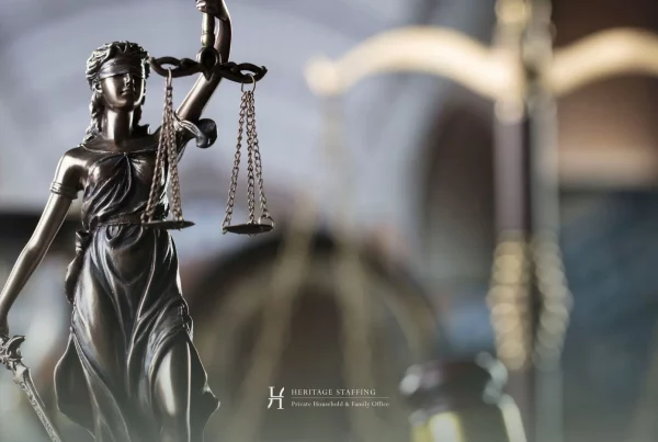 Statue of Lady Justice symbolizing Swiss and EU labor compliance in cross-border employment