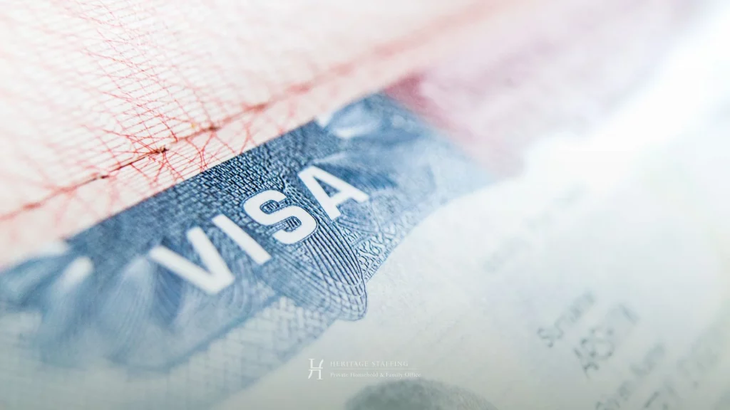 Close-up of visa document representing cross-border employment compliance between Switzerland and the EU