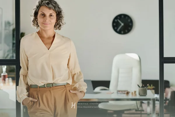 Senior professional in a private office illustrating the chief of staff vs PA shift.