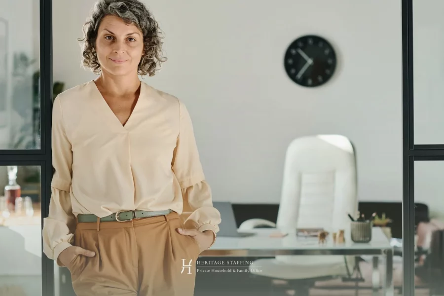 Senior professional in a private office illustrating the chief of staff vs PA shift.