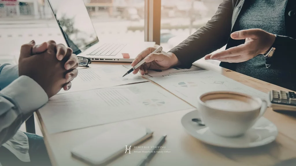 Business meeting illustrating family office governance failure and staffing structure issues.